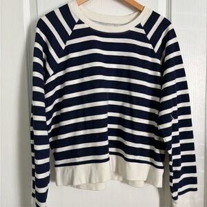 J Crew Striped Navy and White Sweatshirt
